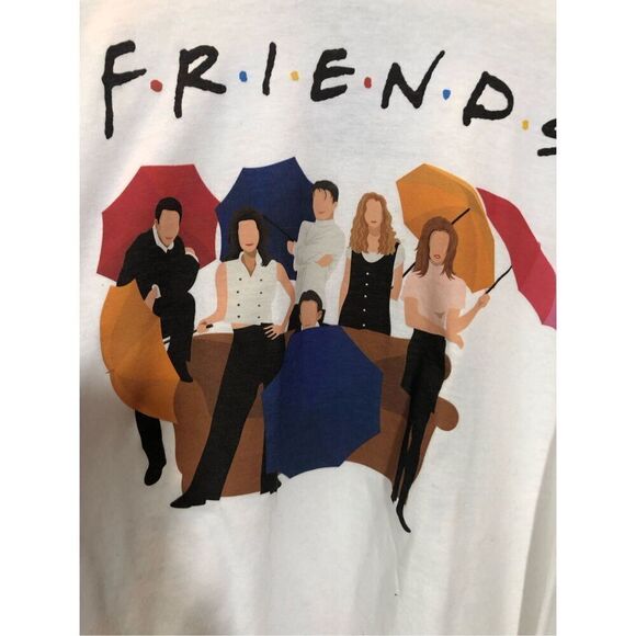 FRIENDS The Television Series Women’s White “F.R.I.E.N.D.S.” Graphic Long Sleeve - Picture 4 of 6